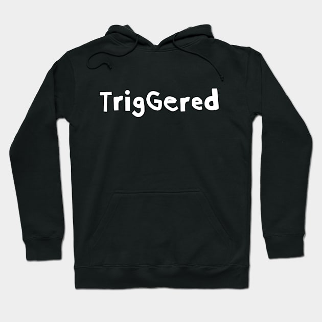 Minimal Triggered White Text Typography Hoodie by ellenhenryart